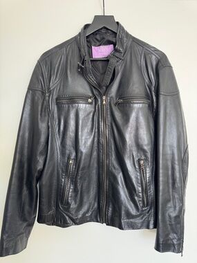 Sabani Florence Black Leather Bomber Jacket